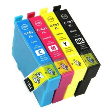 Cartus inkjet compatibil 603XL, BK/C/Y/M pentru Epson, capacitate mare Cyan