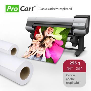 Rola foto Canvas adeziv 255g, reaplicabil pe orice suprafata, lungime 30 m 24 Inch