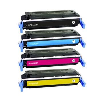 Toner compatibil HP 644A C/Y/M/BK, Q6460A Q6461A Q6462A Q6463A, remanufacturat Cyan