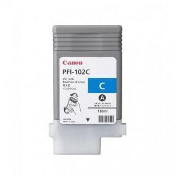 Canon Dye Ink Tank PFI-102 Cyan, For LP17, LP24, iPF500, iPF6X0, iPF7X0, 130ml CF0896B001AA