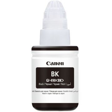 Cartus cerneala Canon GI-490 BK, pigment black, capacitate 135ml, pentru echipamente CISS G1400 / G2400 / G3400