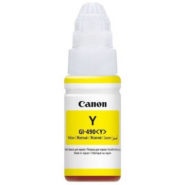 Cartus cerneala Canon GI-490 Y, yellow, capacitate 70ml, pentru echipamente CISS G1400 / G2400 / G3400