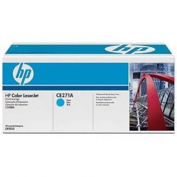 HP CE271A Toner Cartridge Cyan, Works with: HP LaserJet Colour CE271A