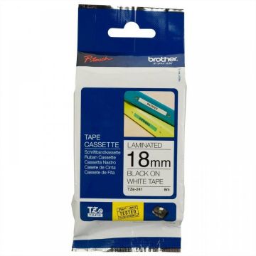 Brother TZE241 Tape 18mm Black/White Ribbon Cartridge