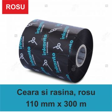 Ribon ARMOR Inkanto APR558R , ceara si rasina (waxresin), rosu, 110mmx300M, OUT