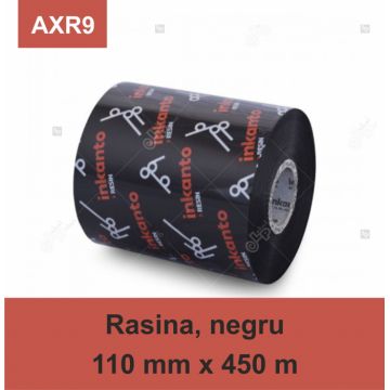 Ribon ARMOR Inkanto AXR9, rasina (resin), negru, 110mmx450M, OUT