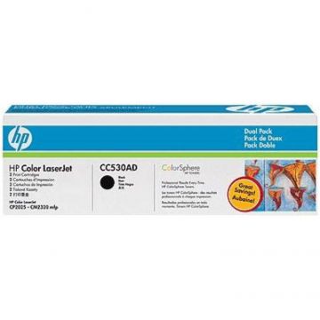 HP CC530AD Toner Cartridge Black Dual Pack